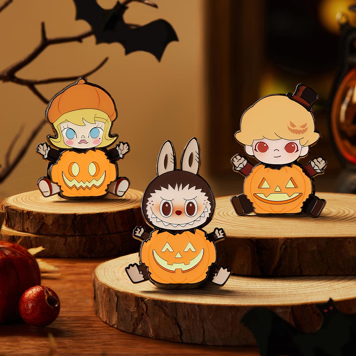 Happy Halloween Party Series- LABUBU Pumpkin Fridge Magnet Badge (Blind Box)